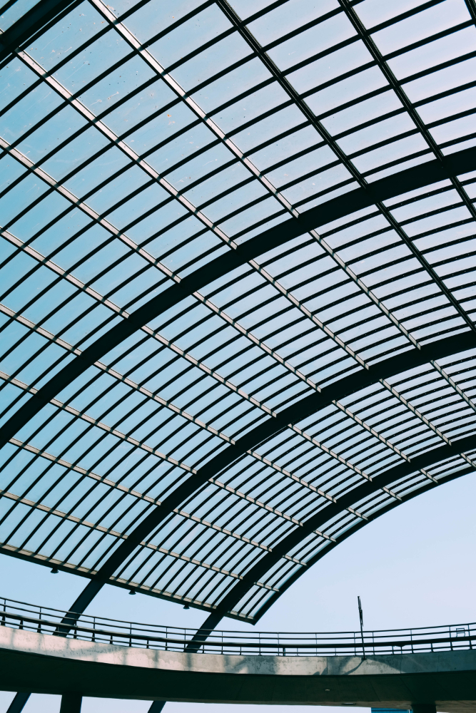 Curved steel roof